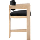 Meridian Sacha Black Velvet Stool IMAGE 4