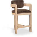  Color_Brown -- Sacha Brown Velvet Upholstered Counter Stool IMAGE 1