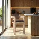  Color_Brown -- Sacha Brown Velvet Upholstered Counter Stool IMAGE 2