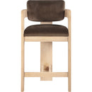 Meridian Sacha Brown Velvet Stool IMAGE 3