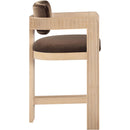  Color_Brown -- Sacha Brown Velvet Upholstered Counter Stool IMAGE 4