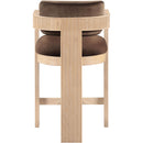  Color_Brown -- Sacha Brown Velvet Upholstered Counter Stool IMAGE 5