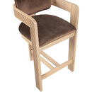  Color_Brown -- Sacha Brown Velvet Upholstered Counter Stool IMAGE 7