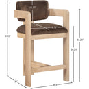  Color_Brown -- Sacha Brown Velvet Upholstered Counter Stool IMAGE 8