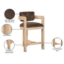  Color_Brown -- Sacha Brown Velvet Upholstered Counter Stool IMAGE 9