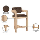 Meridian Sacha Brown Velvet Stool IMAGE 9