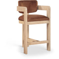  Color_Cognac -- Sacha Cognac Velvet Upholstered Counter Stool IMAGE 1