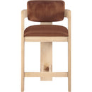  Color_Cognac -- Sacha Cognac Velvet Upholstered Counter Stool IMAGE 3