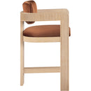  Color_Cognac -- Sacha Cognac Velvet Upholstered Counter Stool IMAGE 4
