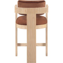  Color_Cognac -- Sacha Cognac Velvet Upholstered Counter Stool IMAGE 5