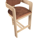 Color_Cognac -- Sacha Cognac Velvet Upholstered Counter Stool IMAGE 7