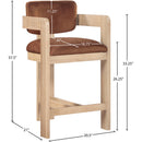  Color_Cognac -- Sacha Cognac Velvet Upholstered Counter Stool IMAGE 8