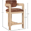 Meridian Sacha Cognac Velvet Stool IMAGE 8