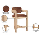 Meridian Sacha Cognac Velvet Stool IMAGE 9