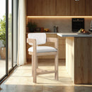  Color_Cream -- Sacha Cream Velvet Upholstered Counter Stool IMAGE 2