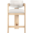  Color_Cream -- Sacha Cream Velvet Upholstered Counter Stool IMAGE 3