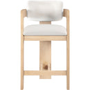 Meridian Sacha Cream Velvet Stool IMAGE 3