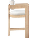 Meridian Sacha Cream Velvet Stool IMAGE 4