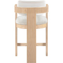  Color_Cream -- Sacha Cream Velvet Upholstered Counter Stool IMAGE 5