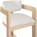  Color_Cream -- Sacha Cream Velvet Upholstered Counter Stool IMAGE 6