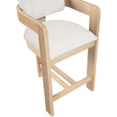  Color_Cream -- Sacha Cream Velvet Upholstered Counter Stool IMAGE 7