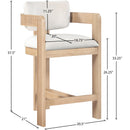  Color_Cream -- Sacha Cream Velvet Upholstered Counter Stool IMAGE 8