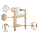  Color_Cream -- Sacha Cream Velvet Upholstered Counter Stool IMAGE 9