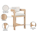 Meridian Sacha Cream Velvet Stool IMAGE 9