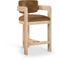  Color_Saddle -- Sacha Saddle Velvet Upholstered Counter Stool IMAGE 1