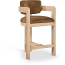  Color_Saddle -- Sacha Saddle Velvet Upholstered Counter Stool IMAGE 1