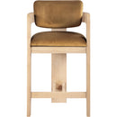  Color_Saddle -- Sacha Saddle Velvet Upholstered Counter Stool IMAGE 3