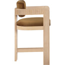  Color_Saddle -- Sacha Saddle Velvet Upholstered Counter Stool IMAGE 4
