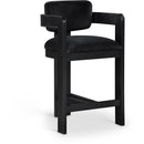  Color_Black -- Sacha Black Velvet Upholstered Counter Stool IMAGE 1