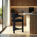  Color_Black -- Sacha Black Velvet Upholstered Counter Stool IMAGE 2