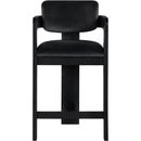 Color_Black -- Sacha Black Velvet Upholstered Counter Stool IMAGE 3