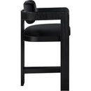  Color_Black -- Sacha Black Velvet Upholstered Counter Stool IMAGE 4