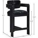  Color_Black -- Sacha Black Velvet Upholstered Counter Stool IMAGE 8