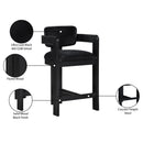  Color_Black -- Sacha Black Velvet Upholstered Counter Stool IMAGE 9
