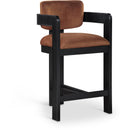  Color_Cognac -- Sacha Cognac Velvet Upholstered Counter Stool IMAGE 1