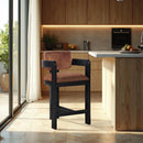  Color_Cognac -- Sacha Cognac Velvet Upholstered Counter Stool IMAGE 2