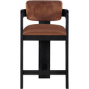  Color_Cognac -- Sacha Cognac Velvet Upholstered Counter Stool IMAGE 3