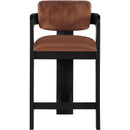 Meridian Sacha Cognac Velvet Stool IMAGE 3