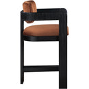  Color_Cognac -- Sacha Cognac Velvet Upholstered Counter Stool IMAGE 4