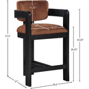  Color_Cognac -- Sacha Cognac Velvet Upholstered Counter Stool IMAGE 8