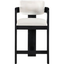 Meridian Sacha Cream Velvet Stool IMAGE 3