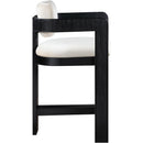  Color_Cream -- Sacha Cream Velvet Upholstered Counter Stool IMAGE 4