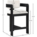  Color_Cream -- Sacha Cream Velvet Upholstered Counter Stool IMAGE 8