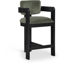 Color_Green -- Sacha Green Velvet Upholstered Counter Stool IMAGE 1