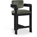 Meridian Sacha Green Velvet Stool IMAGE 1