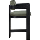  Color_Green -- Sacha Green Velvet Upholstered Counter Stool IMAGE 4